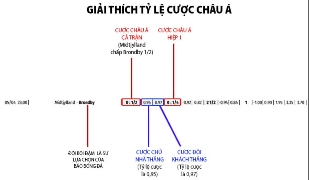 Giải thích trực quan cách đọc kèo châu Á