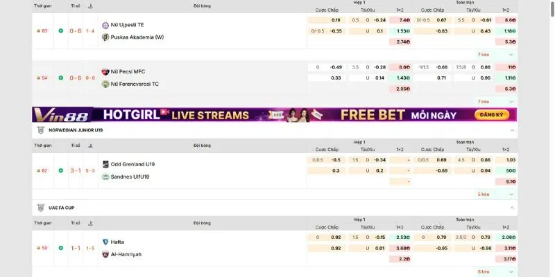 Bảng tỷ lệ cược đa dạng phong phú với nhiều loại kèo khác nhau